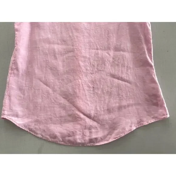 Lilly Pulitzer Sz S Briette Linen Button Down Shirt Pink Classic Vacation Resort - Picture 11 of 12